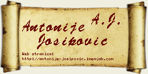 Antonije Josipović vizit kartica